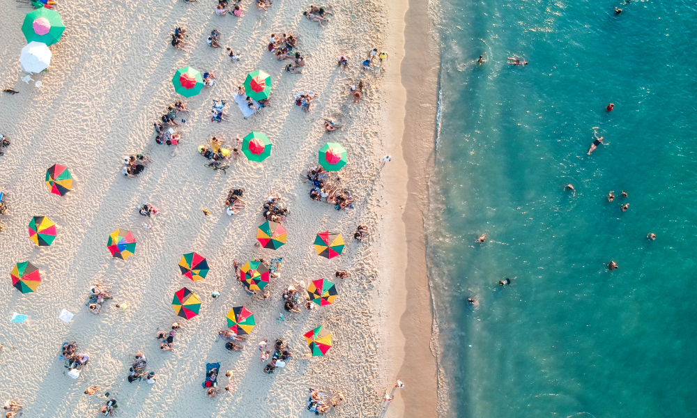 Bird's-eye-view of a beach