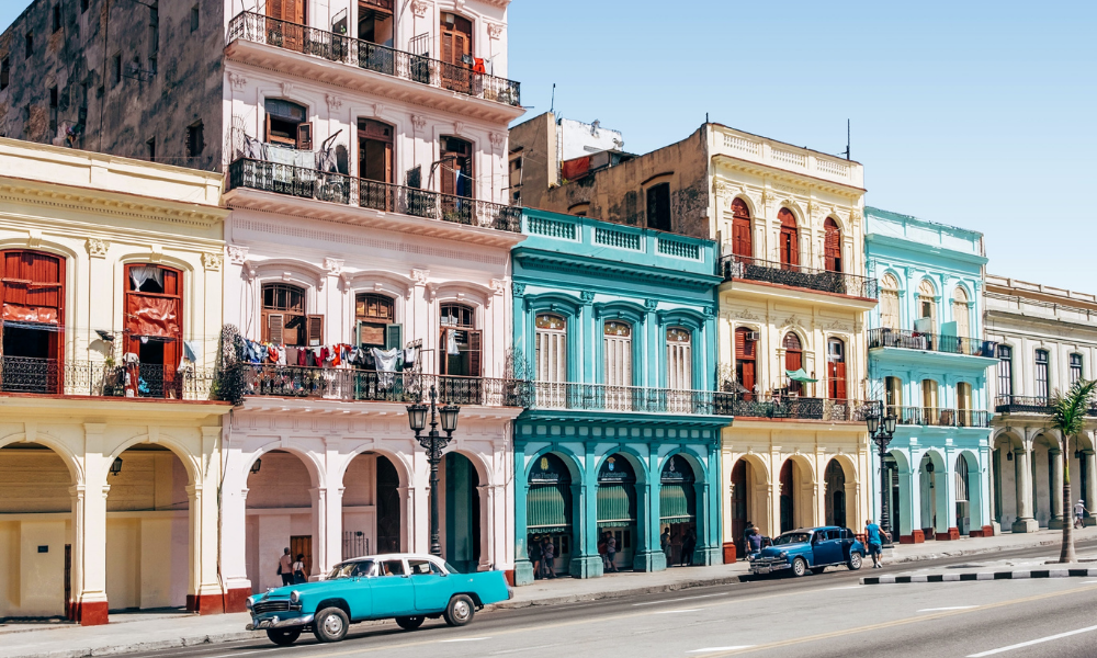 A city street in Havana, Cuba.