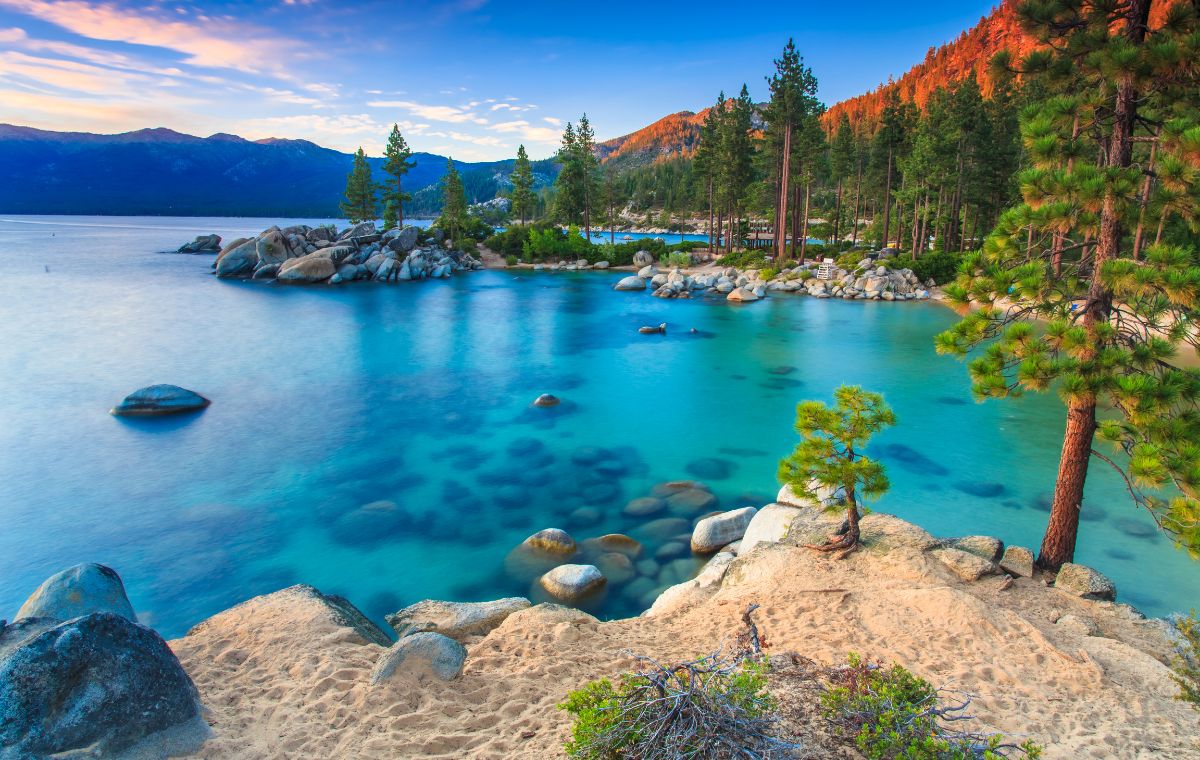 The pristine waters of Lake Tahoe
