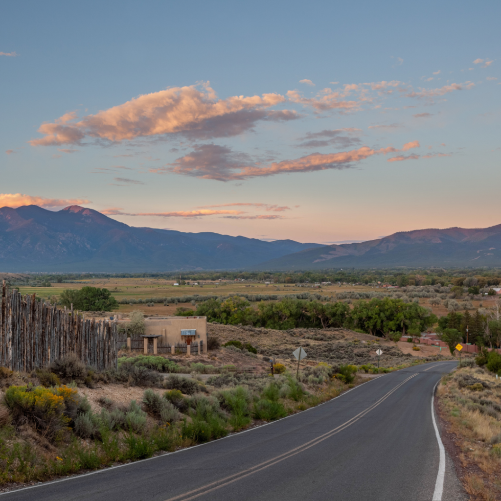 view of New Mexico landscape with mountains in the background